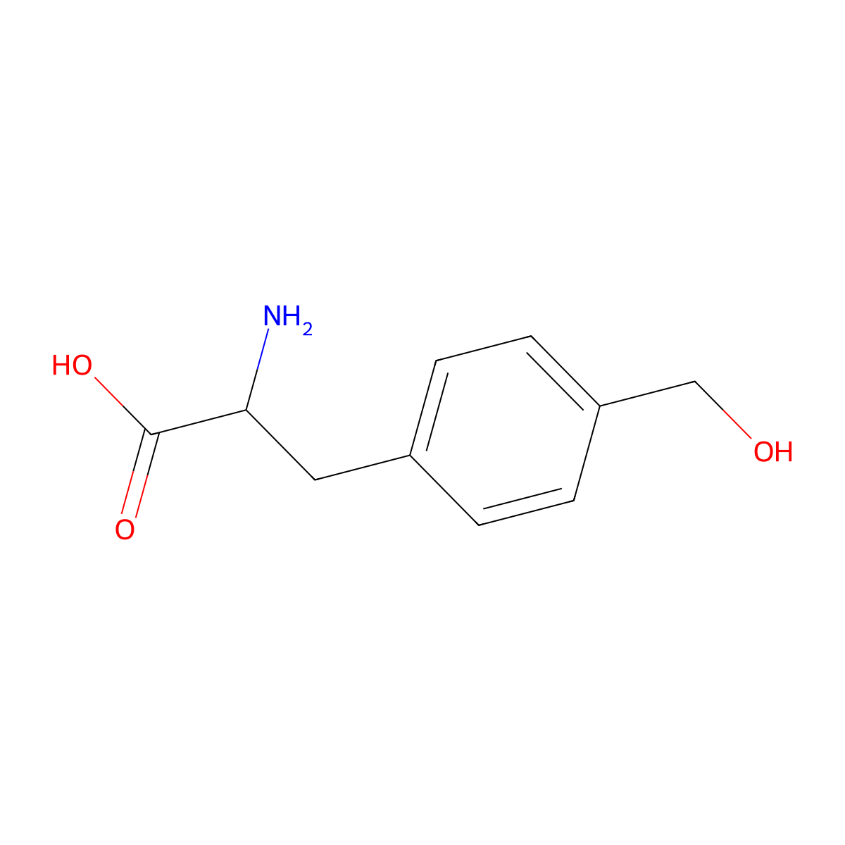 2-Amino-3-[4-(hydroxymethyl)phenyl]propanoic acid molecular structure, CAS 15720-20-4