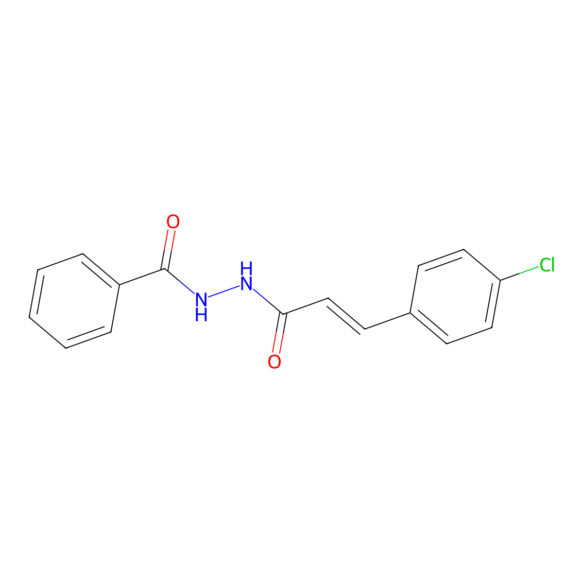 N'-[(E)-3-(4-chlorophenyl)prop-2-enoyl]benzohydrazide molecular structure, CAS 1572040-08-4