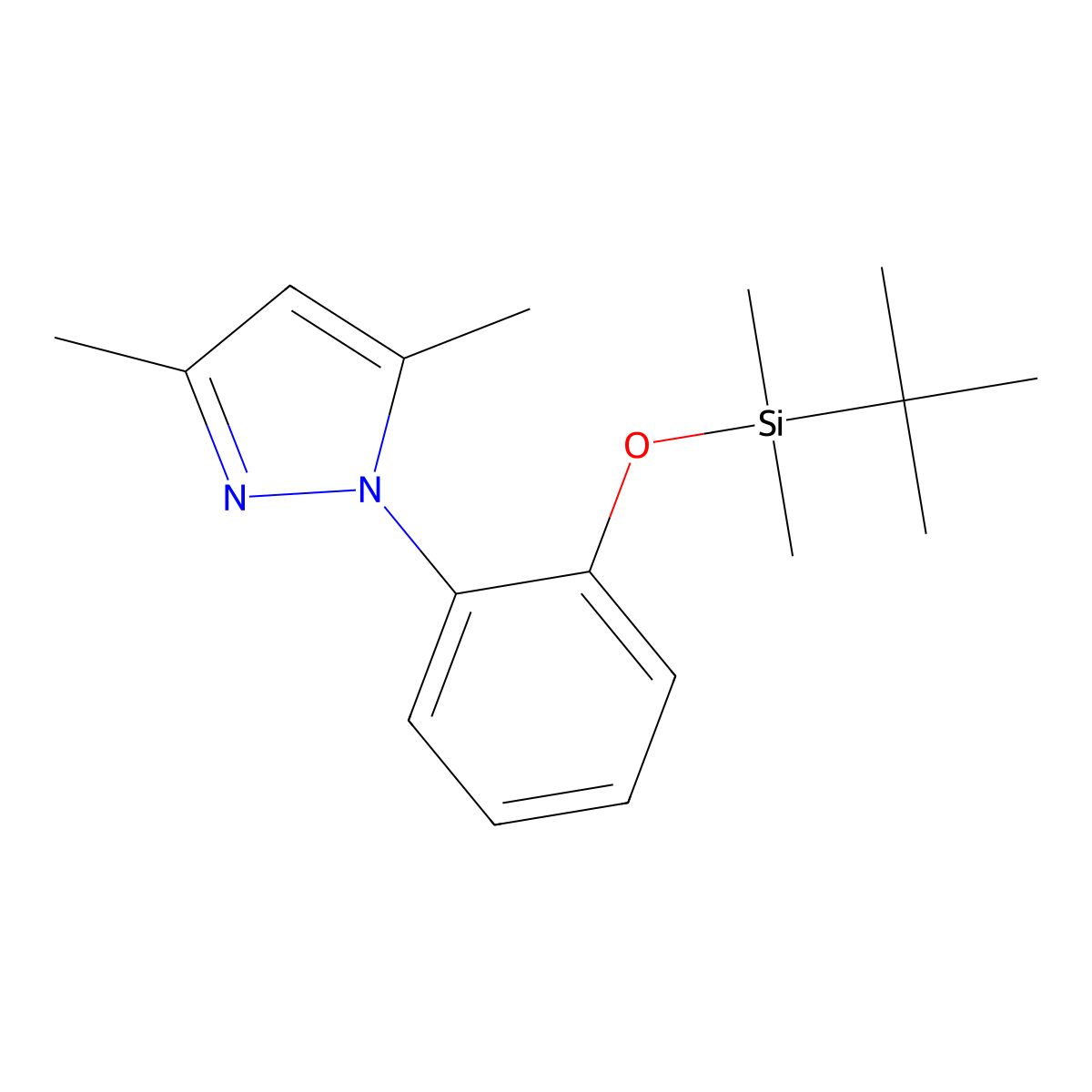 1-(2-(tert-Butyldimethylsilyloxy)phenyl)-3,5-dimethyl-1H-pyrazole molecular structure, CAS 1572047-01-8