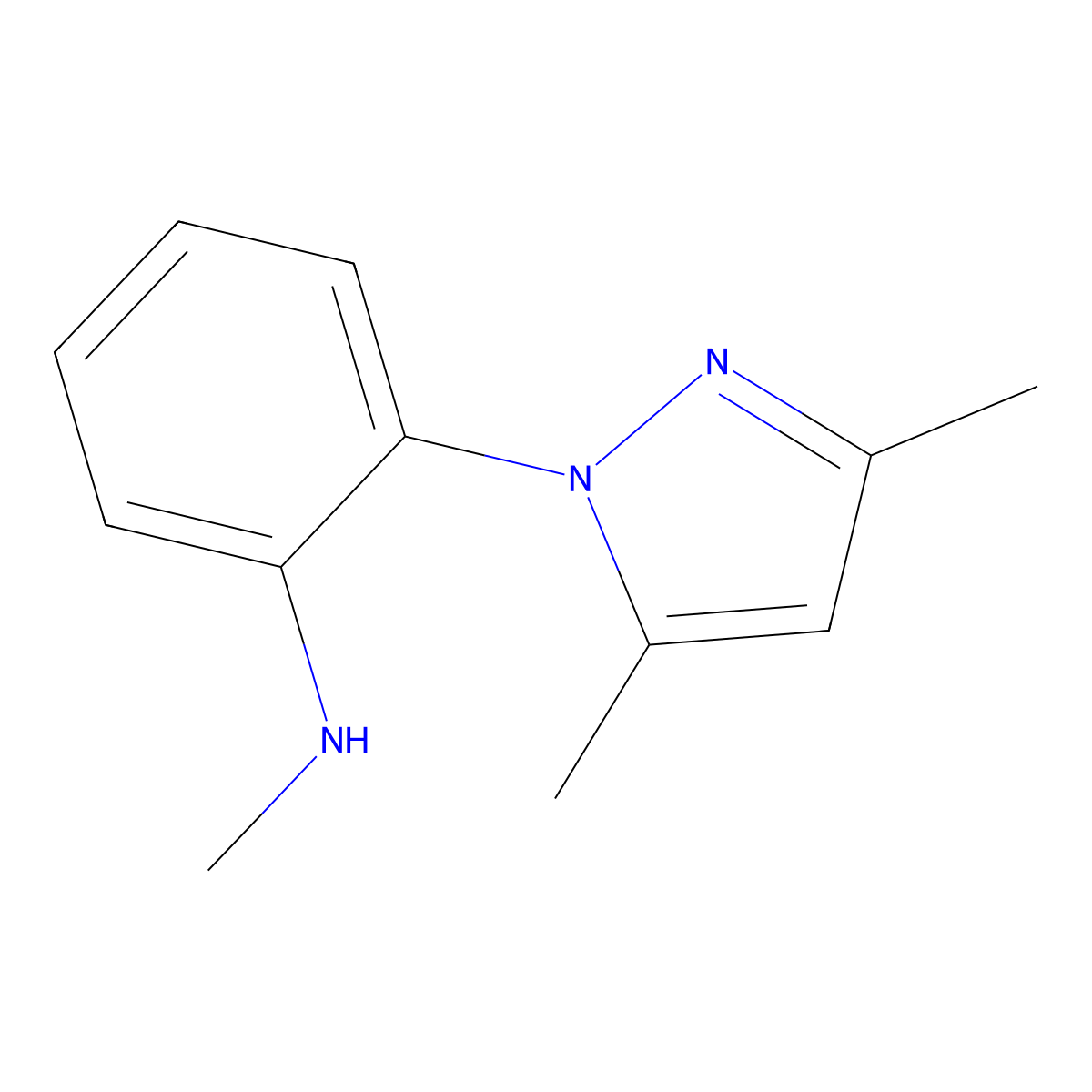 2-(3,5-dimethyl-1H-pyrazol-1-yl)-N-methylaniline molecular structure, CAS 1572047-08-5