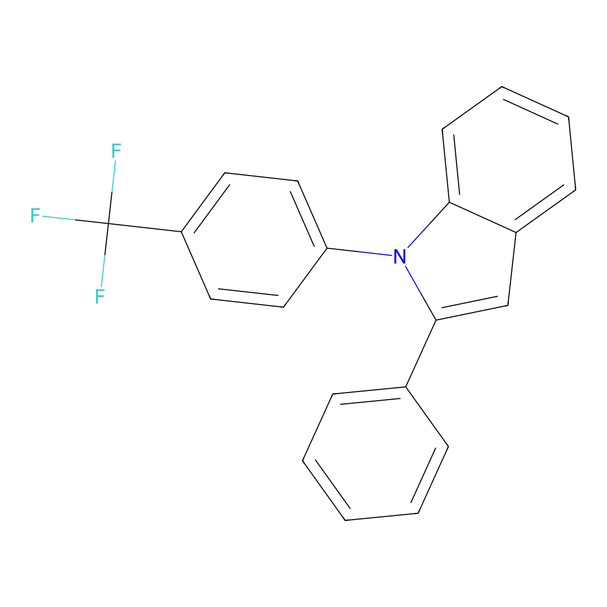 2-Phenyl-1-(4-trifluoromethyl-phenyl)-1H-indole molecular structure, CAS 1572047-10-9