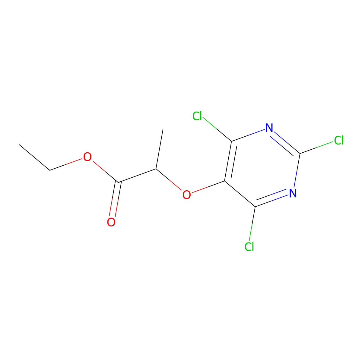 Ethyl (R)-2-[(2,4,6-Trichloro-5-pyrimidinyl)oxy]propanoate molecular structure, CAS 1572048-30-6