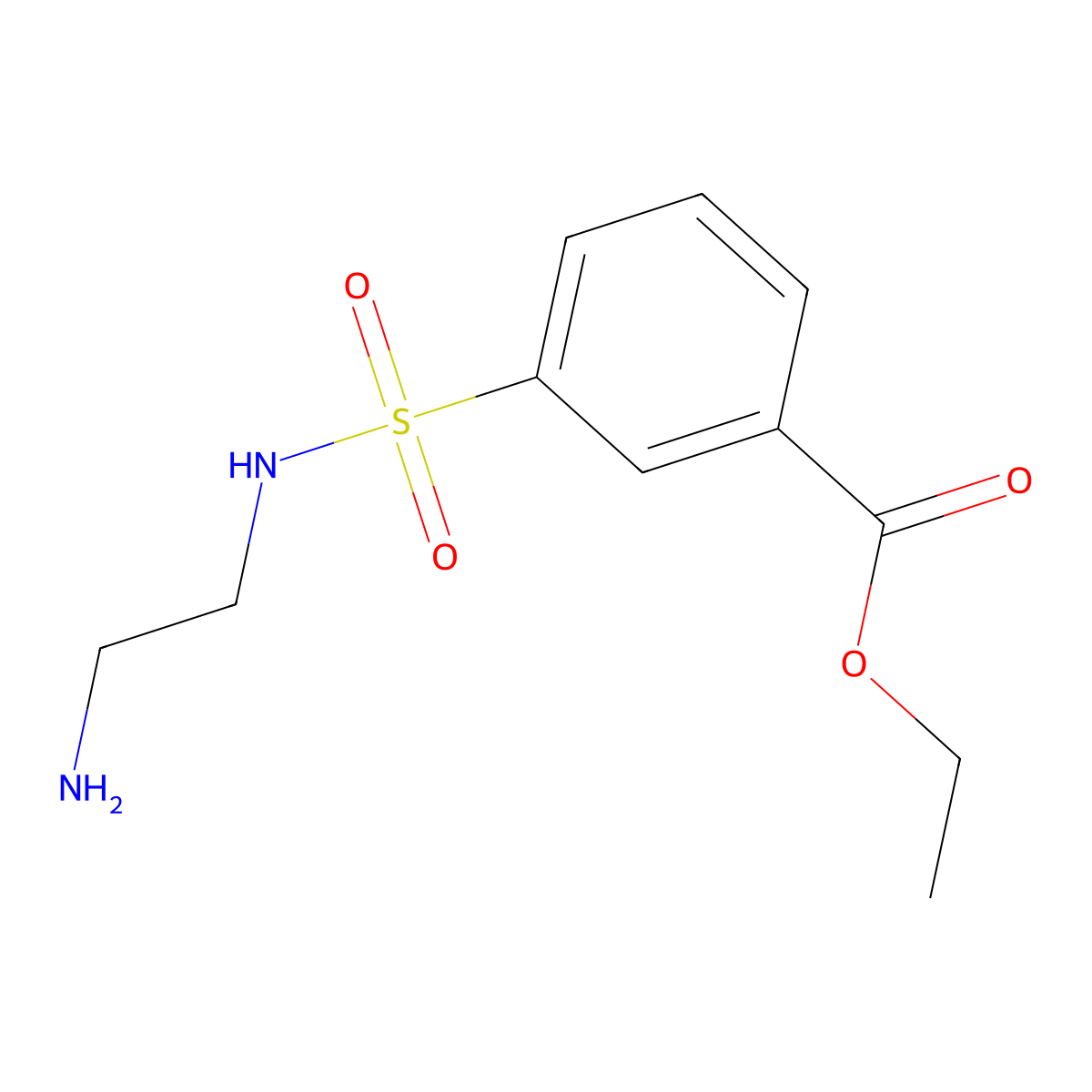 Ethyl 3-[(2-aminoethyl)sulfamoyl]benzoate molecular structure, CAS 1572094-70-2