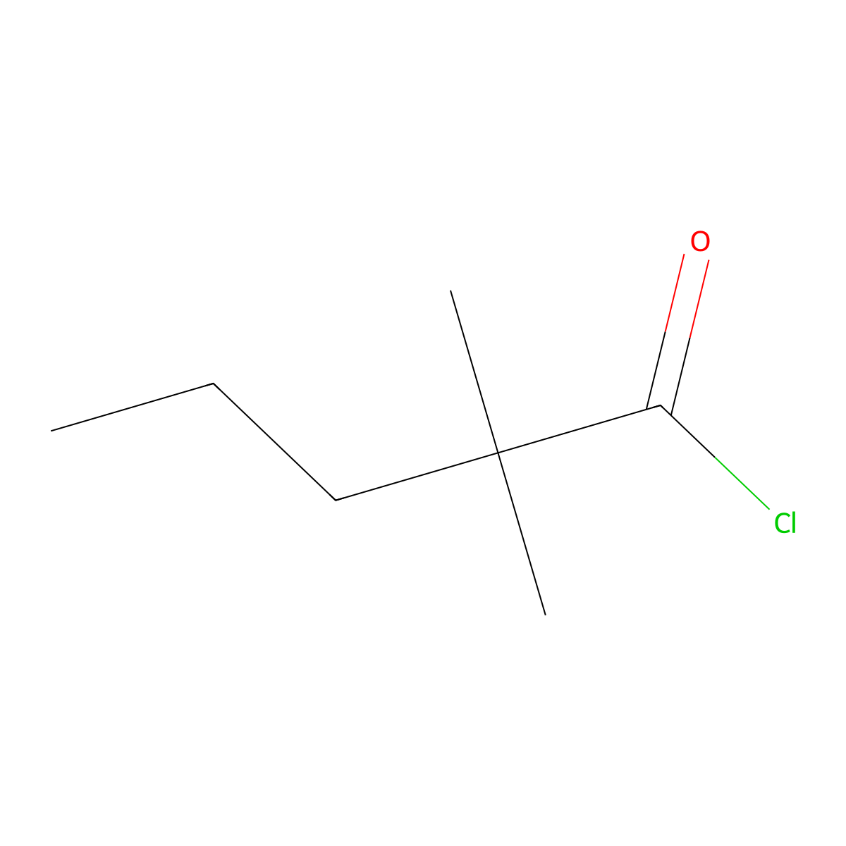 2,2-Dimethylvaleroyl chloride molecular structure, CAS 15721-22-9