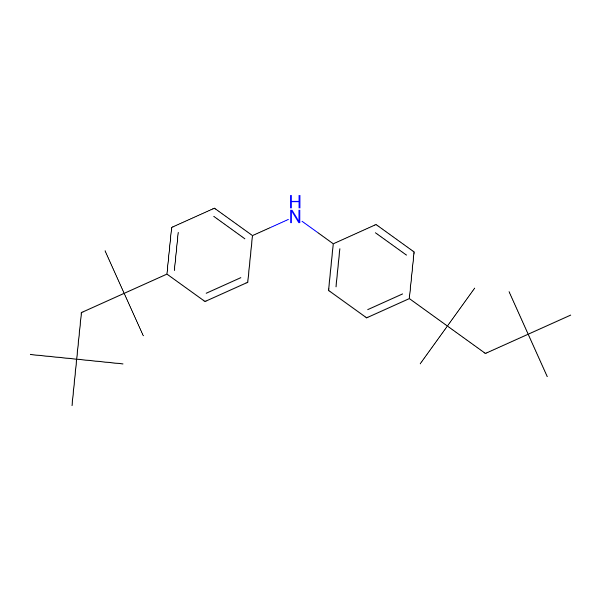 4,4'-Bis(1,1,3,3-tetramethylbutyl)diphenylamine molecular structure, CAS 15721-78-5