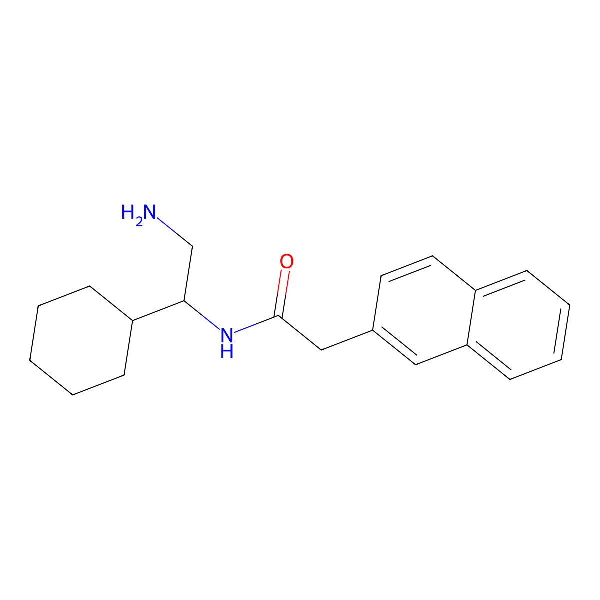 N-(2-amino-1-cyclohexylethyl)-2-(naphthalen-2-yl)acetamide molecular structure, CAS 1572116-84-7