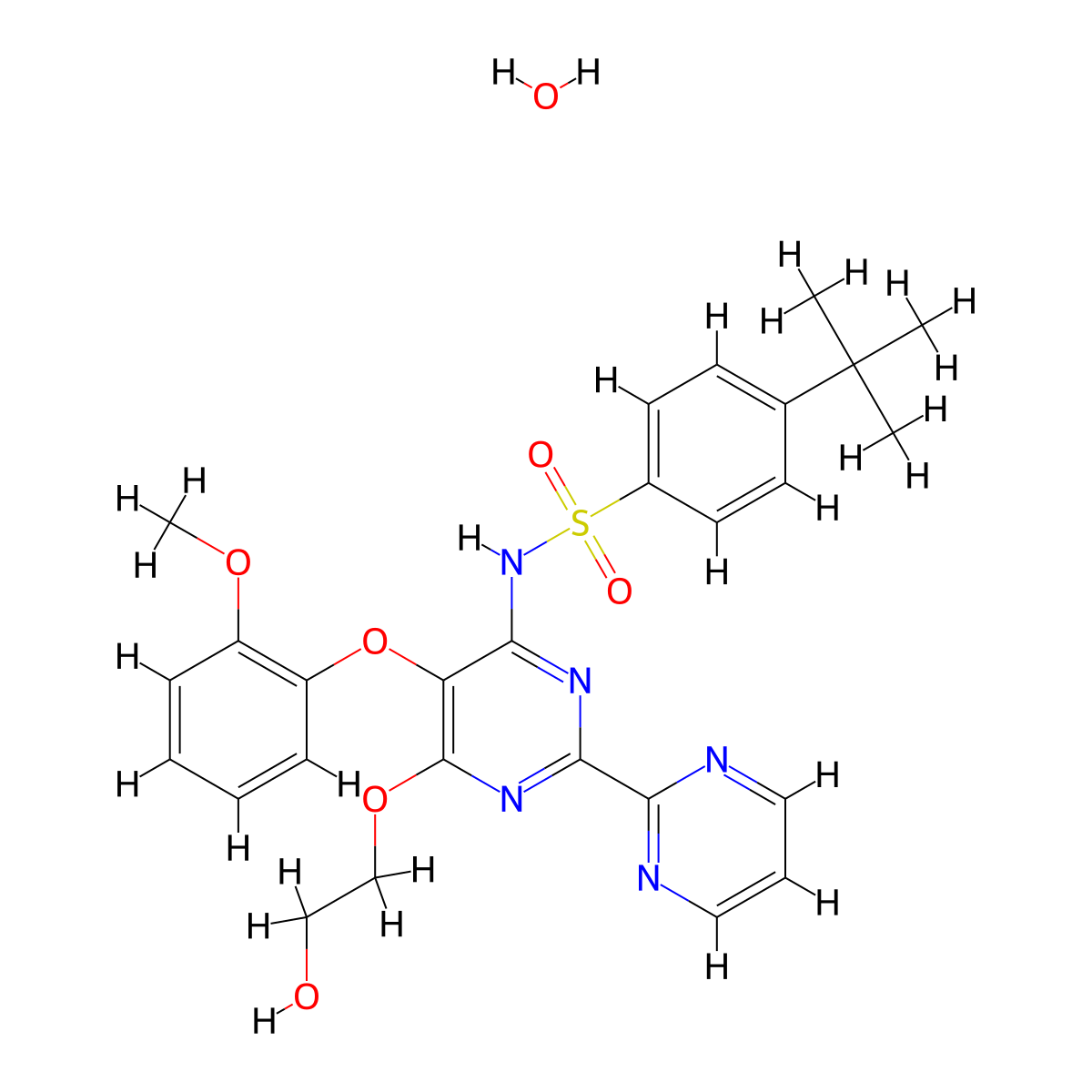 Bosentan Monohydrate molecular structure, CAS 157212-55-0