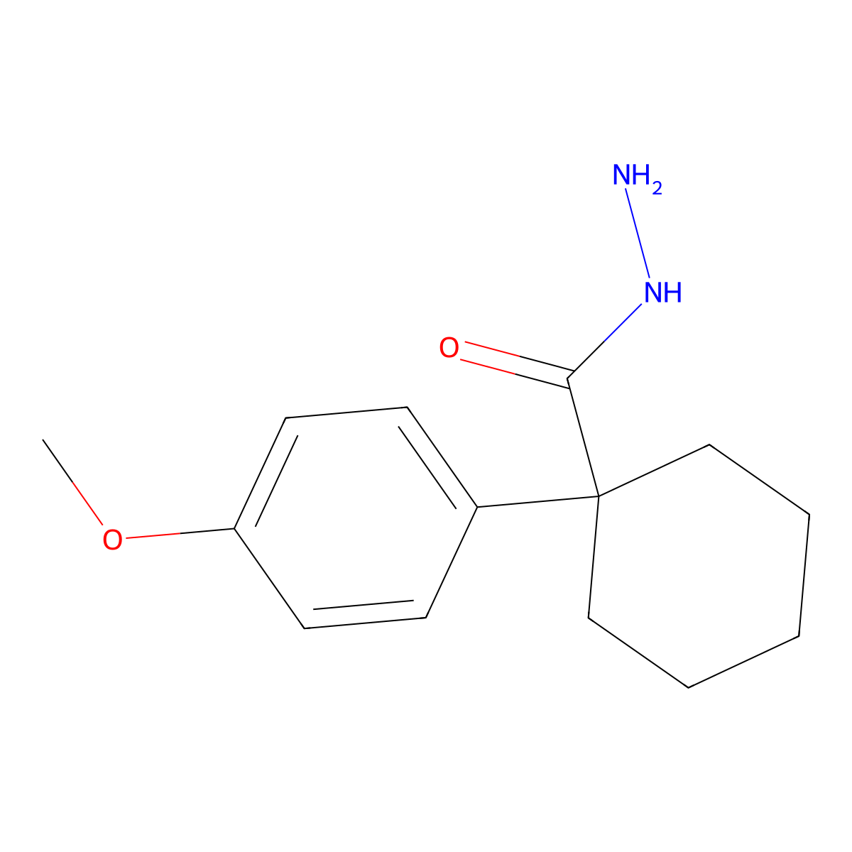 1-(4-Methoxyphenyl)cyclohexanecarbohydrazide molecular structure, CAS 1572167-99-7