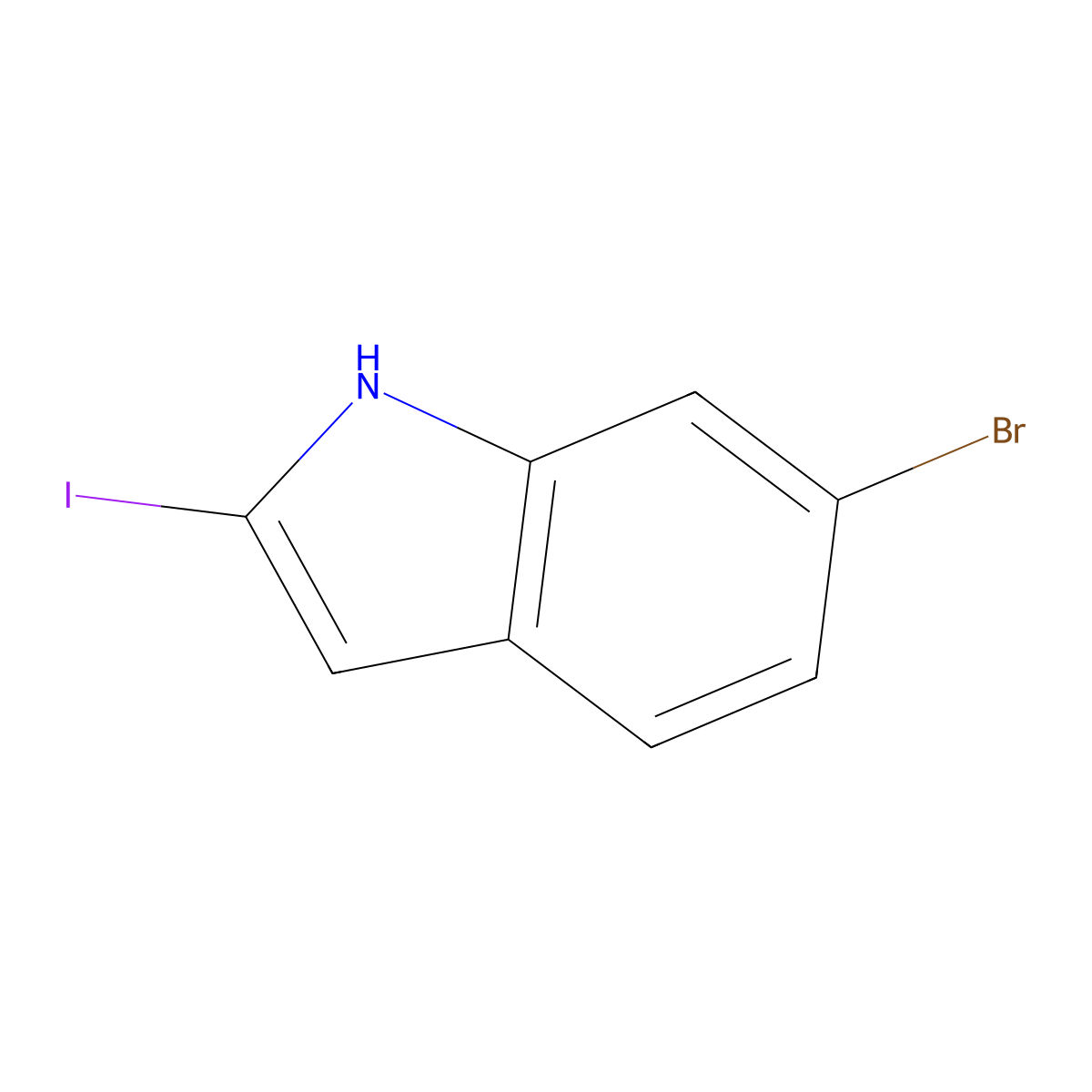 6-bromo-2-iodo-1H-indole molecular structure, CAS 1572177-89-9