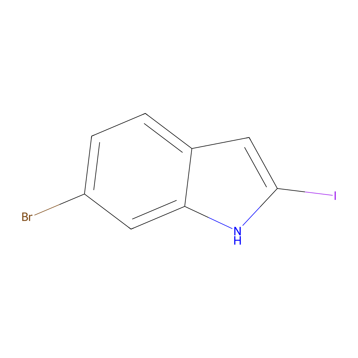 6-bromo-2-iodo-1H-indole molecular structure, CAS 1572177-89-9