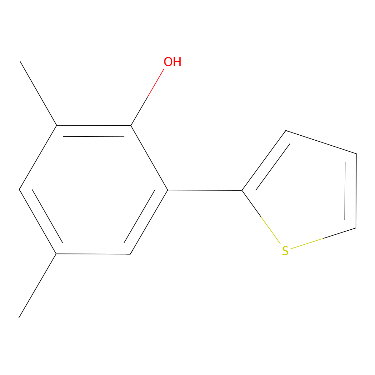2,4-Dimethyl-6-(2-thienyl)phenol molecular structure, CAS 1572185-32-0