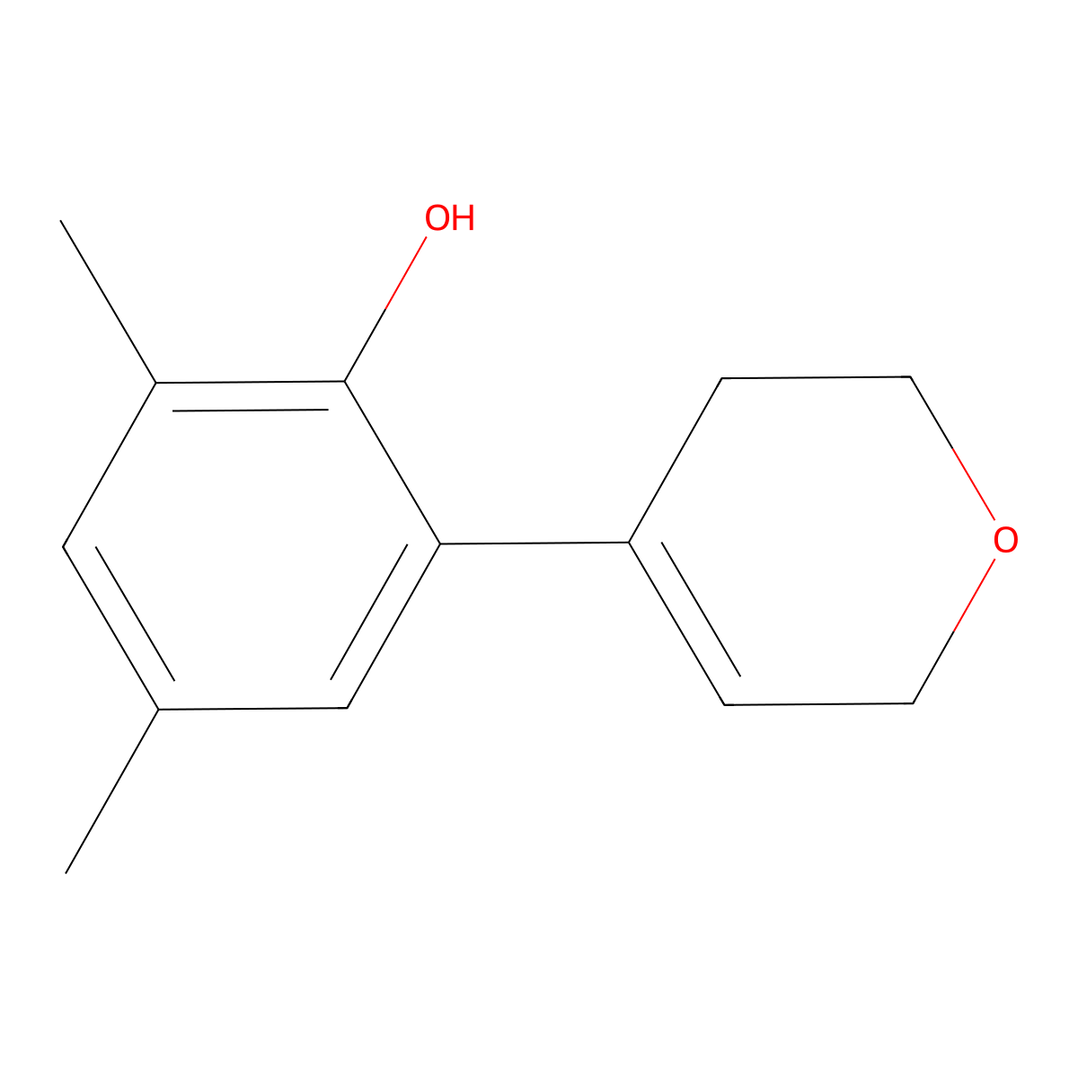 2-(3,6-dihydro-2H-pyran-4-yl)-4,6-dimethylphenol molecular structure, CAS 1572185-33-1