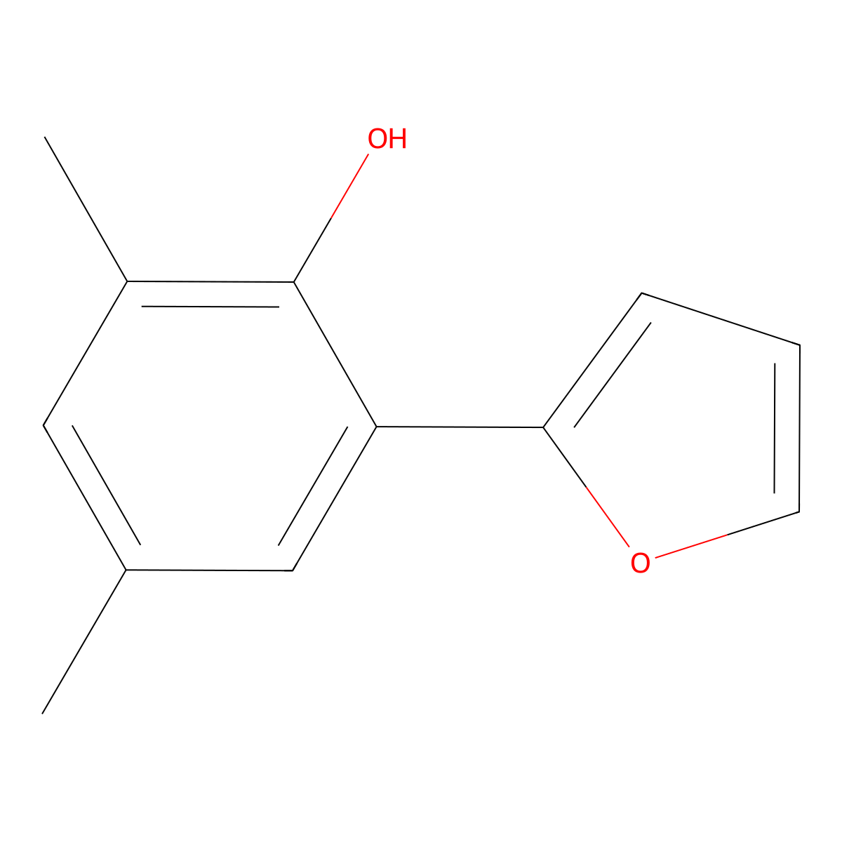 2-(2-Furanyl)-4,6-dimethylphenol molecular structure, CAS 1572185-34-2