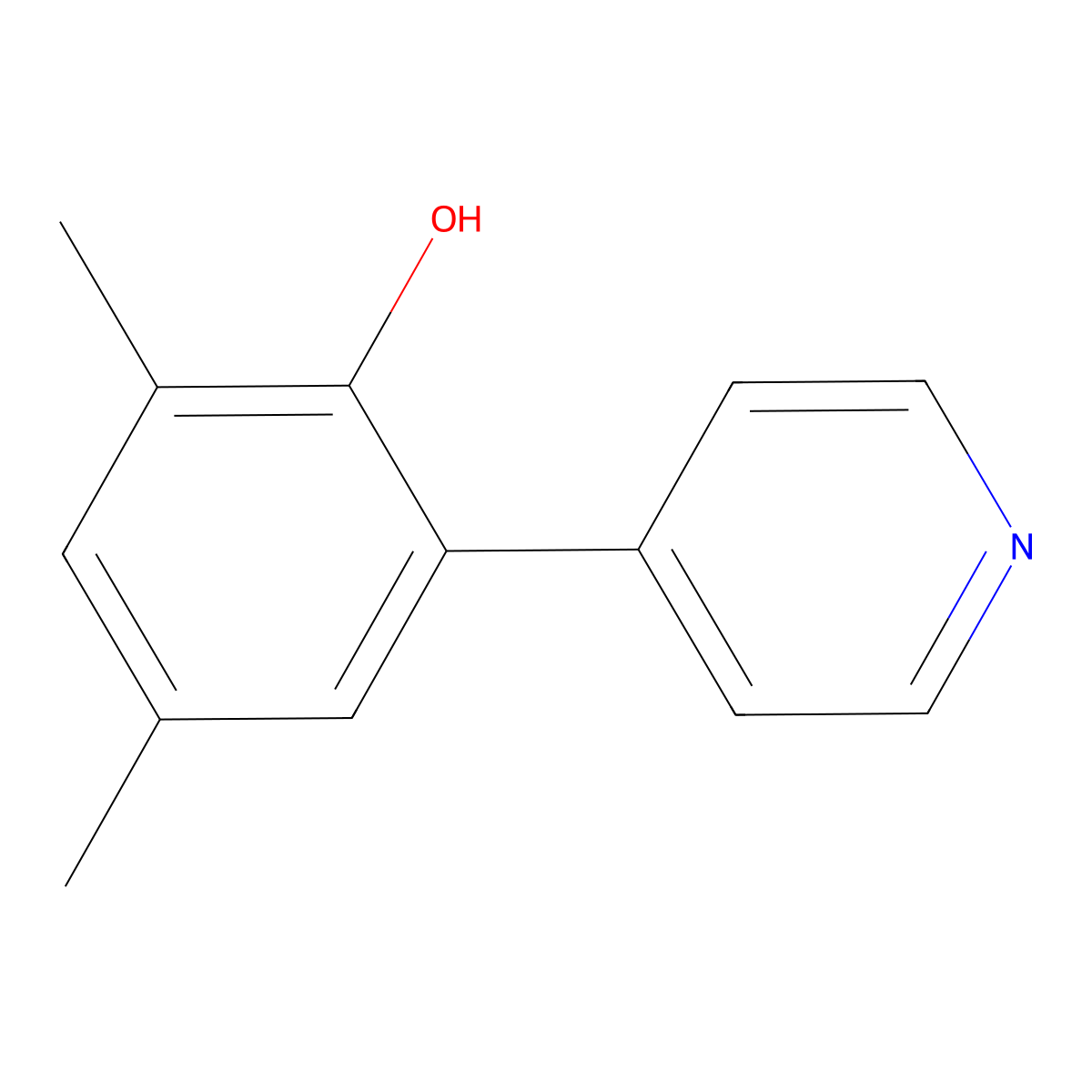 2,4-Dimethyl-6-(4-pyridinyl)phenol molecular structure, CAS 1572185-38-6