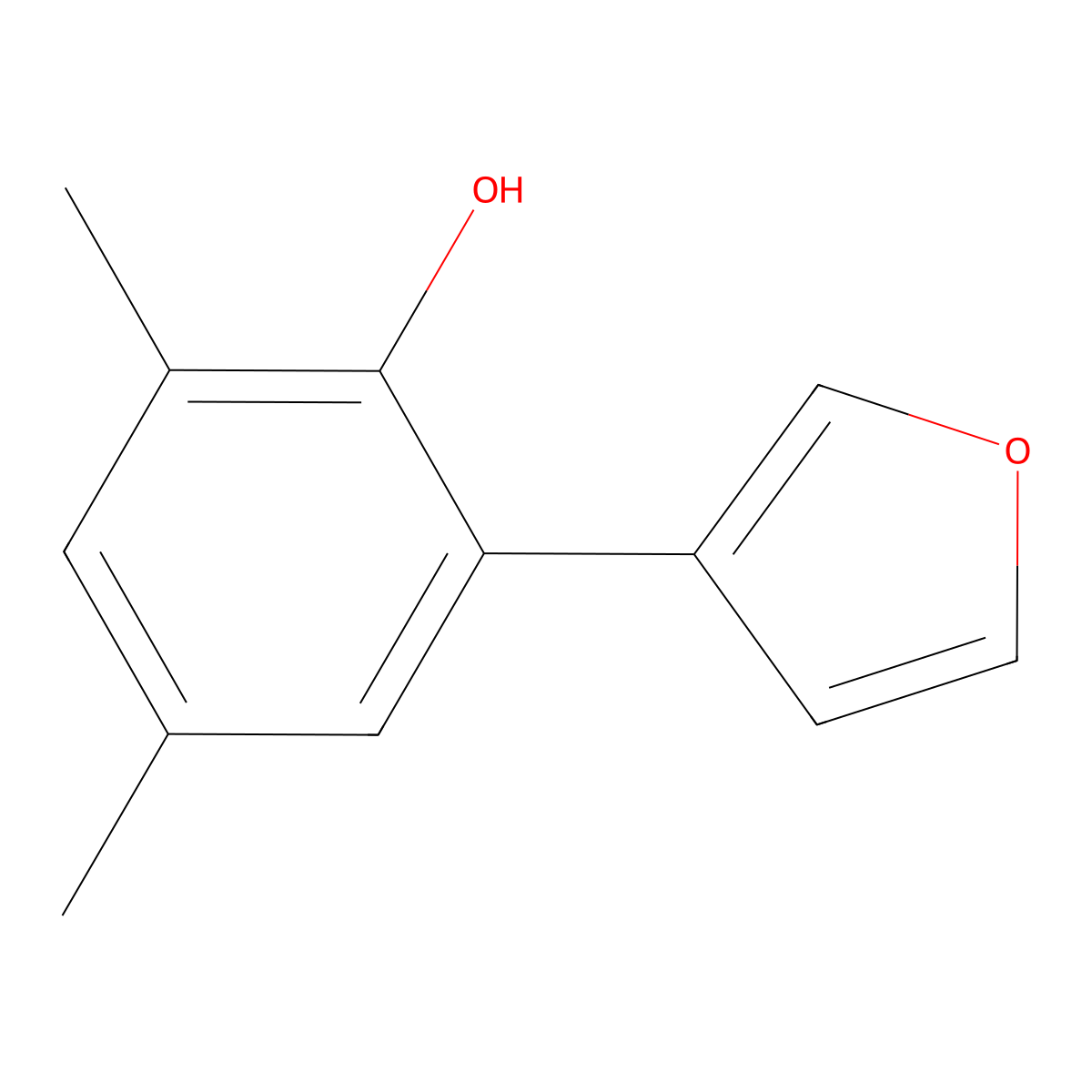 2-(3-Furanyl)-4,6-dimethylphenol molecular structure, CAS 1572185-39-7