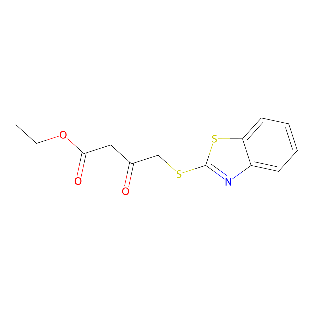 Ethyl 4-(1,3-benzothiazol-2-ylsulfanyl)-3-oxobutanoate molecular structure, CAS 157219-75-5