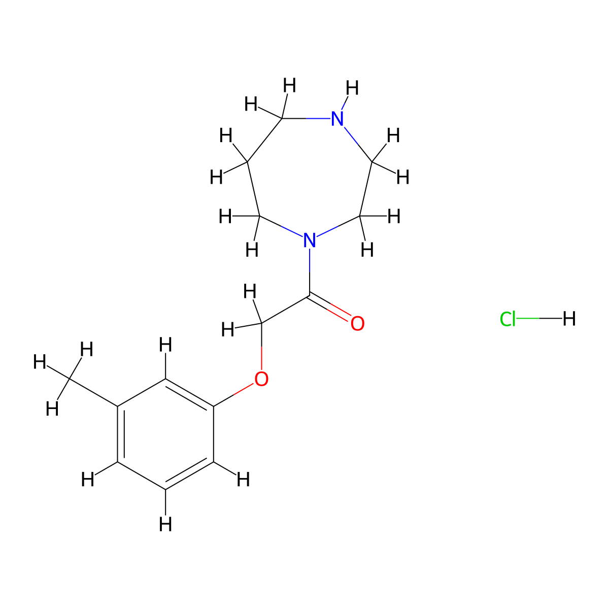 1-(1,4-Diazepan-1-yl)-2-(m-tolyloxy)ethan-1-one hydrochloride molecular structure, CAS 1572197-25-1