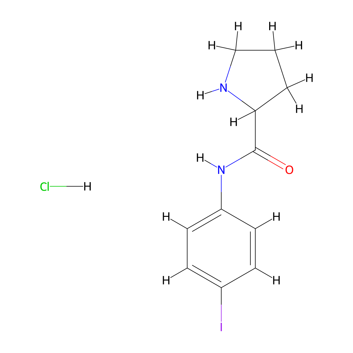 N-(4-iodophenyl)pyrrolidine-2-carboxamide hydrochloride molecular structure, CAS 1572310-16-7