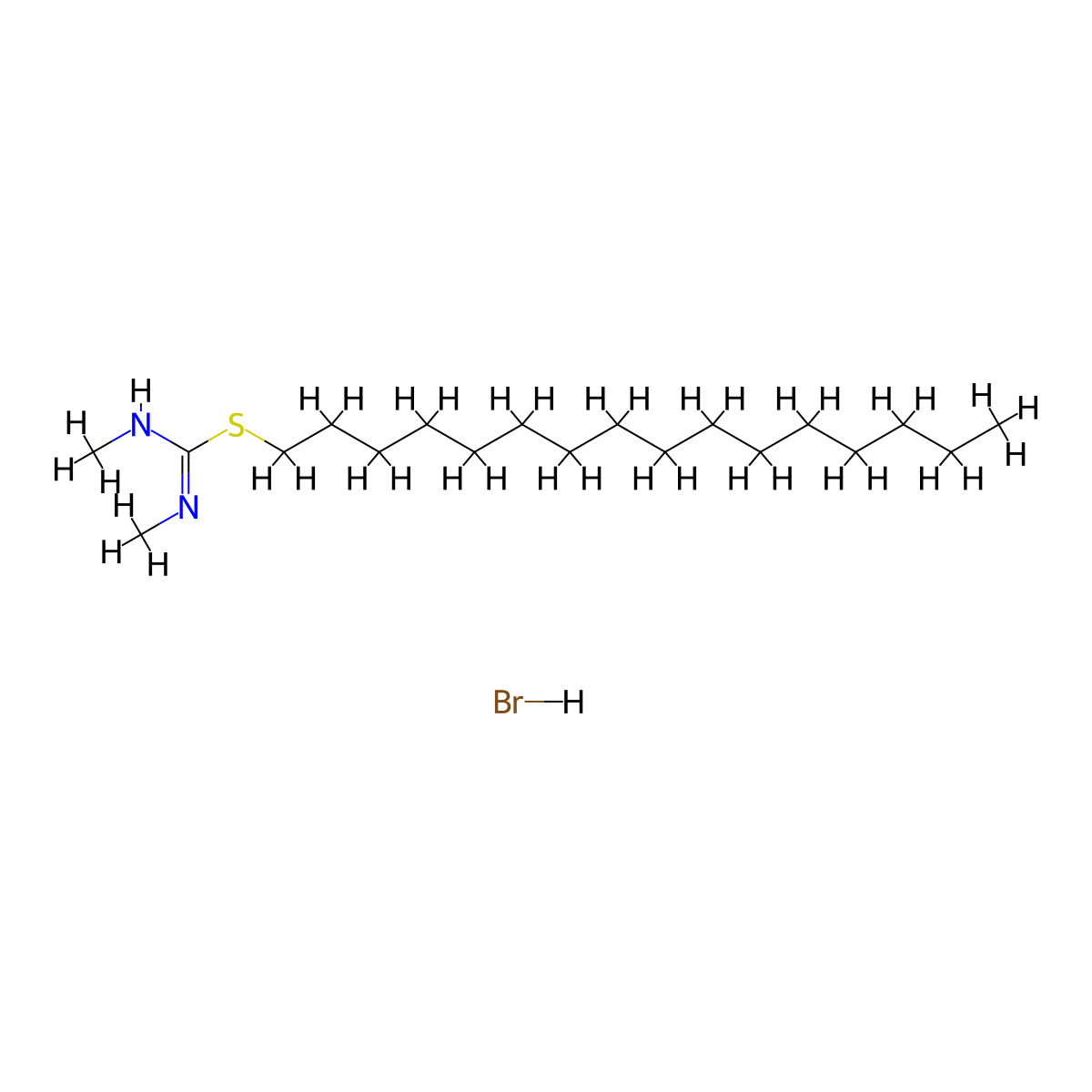 Pseudourea, 2-hexadecyl-1,3-dimethyl-2-thio-, hydrobromide molecular structure, CAS 15724-08-0