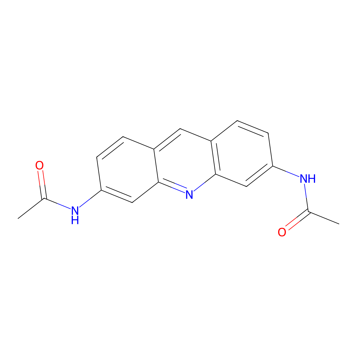 3,6-Diacetamidoacridine molecular structure, CAS 15724-70-6