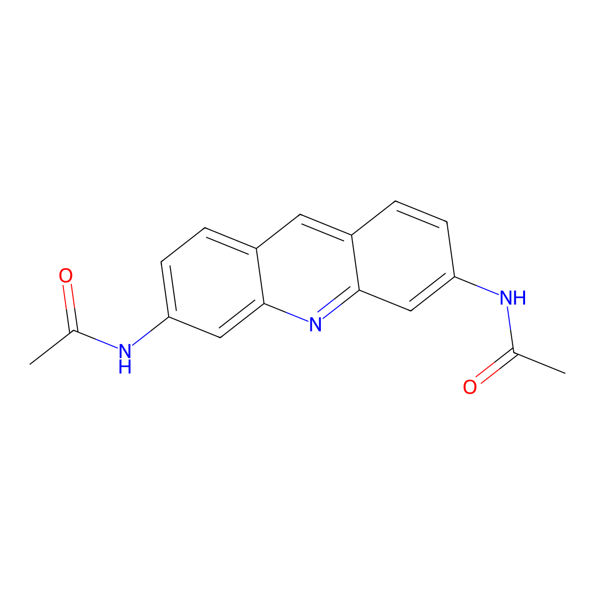 3,6-Diacetamidoacridine molecular structure, CAS 15724-70-6