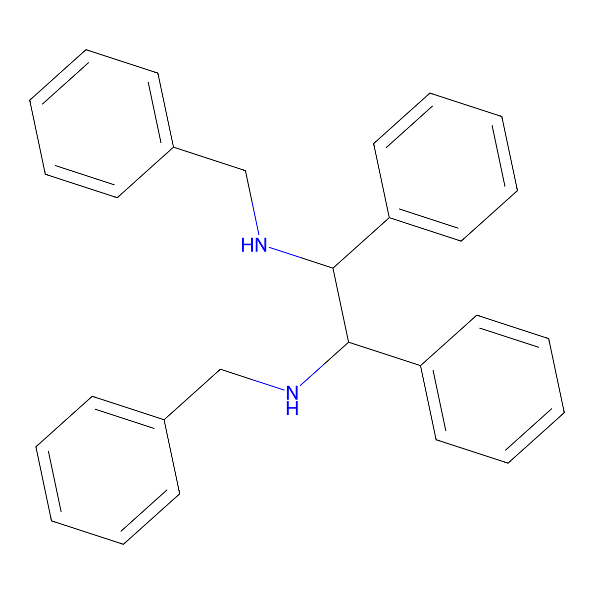 (1S,2S)-N1,N2-Dibenzyl-1,2-diphenylethane-1,2-diamine molecular structure, CAS 157242-43-8