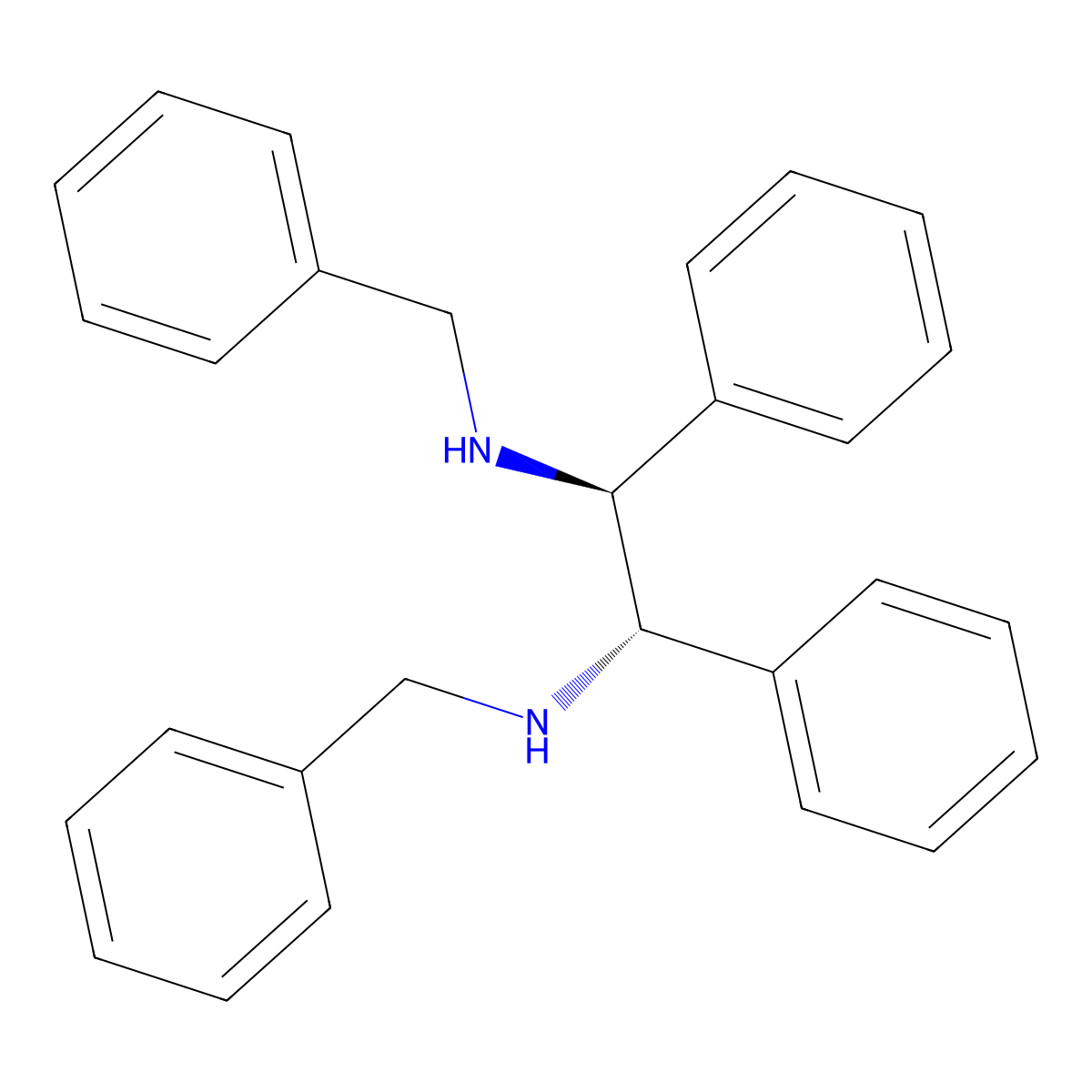 (1S,2S)-N1,N2-Dibenzyl-1,2-diphenylethane-1,2-diamine molecular structure, CAS 157242-43-8
