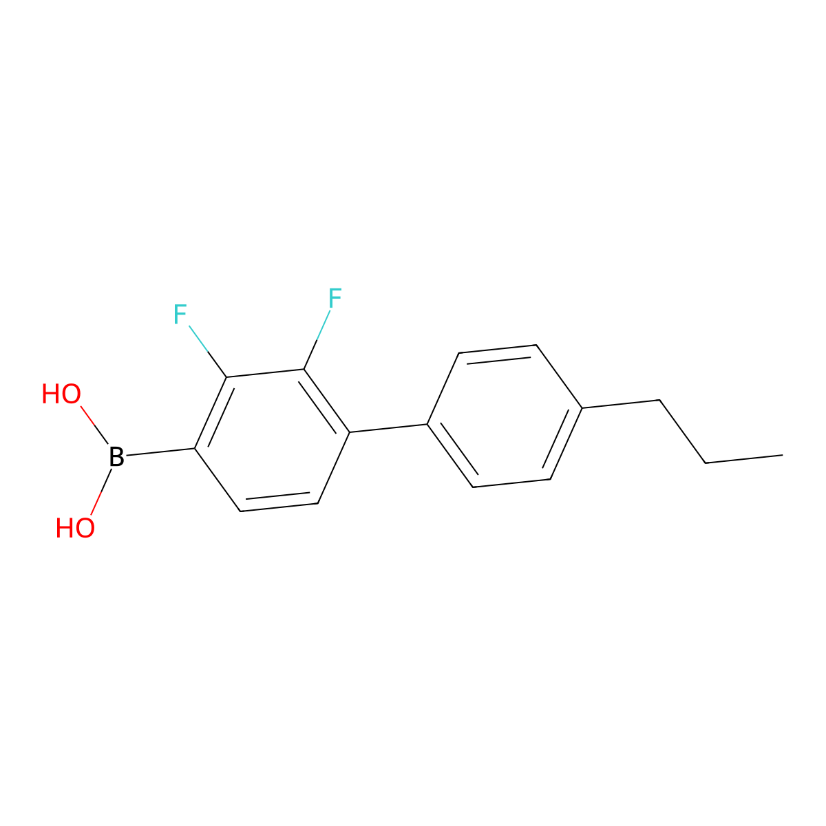 (2,3-Difluoro-4'-propyl-[1,1'-biphenyl]-4-yl)boronic acid molecular structure, CAS 157248-19-6