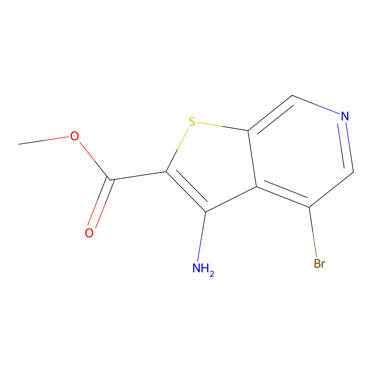 Methyl 3-amino-4-bromothieno[2,3-c]pyridine-2-carboxylate molecular structure, CAS 1572518-01-4