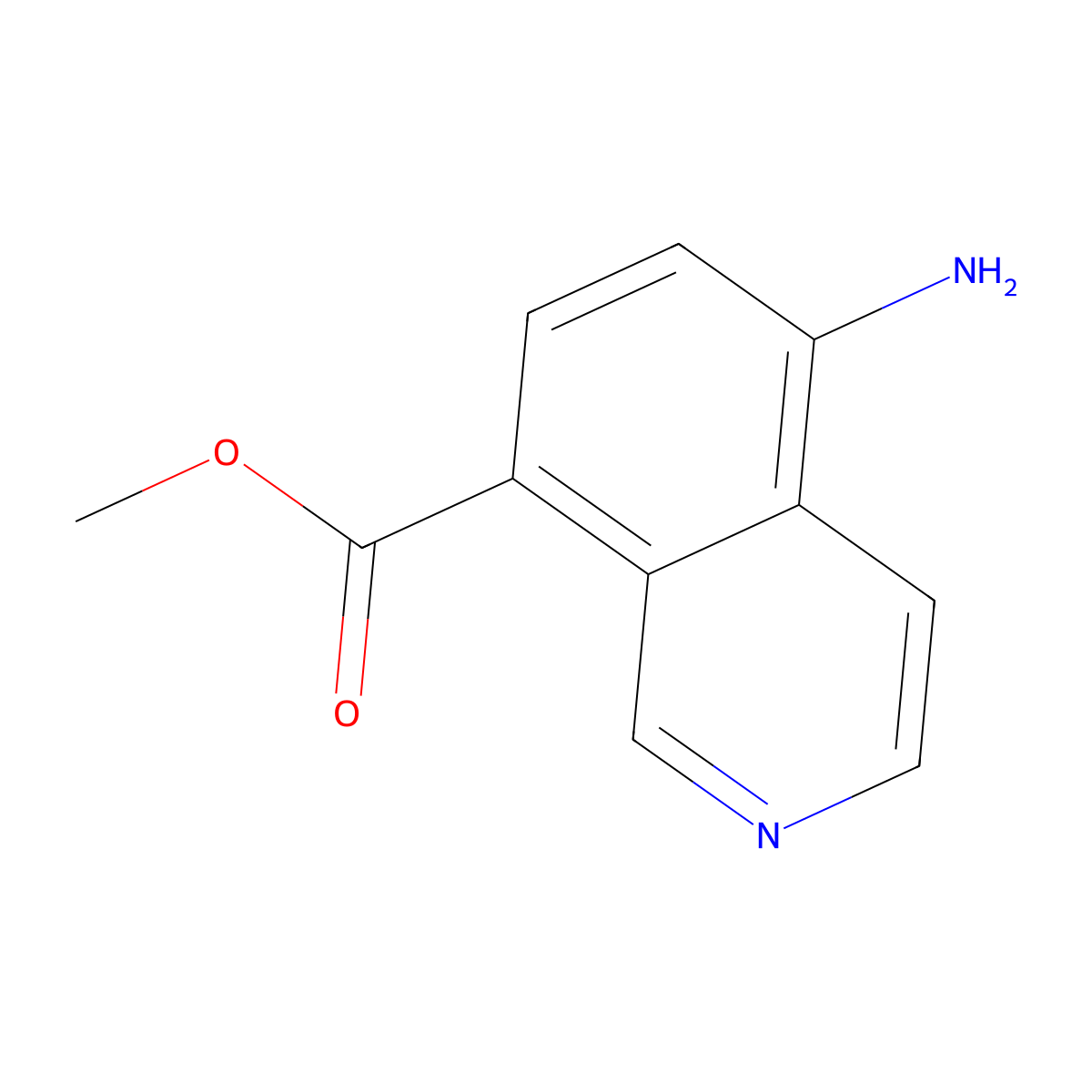 Methyl 5-aminoisoquinoline-8-carboxylate molecular structure, CAS 157252-29-4