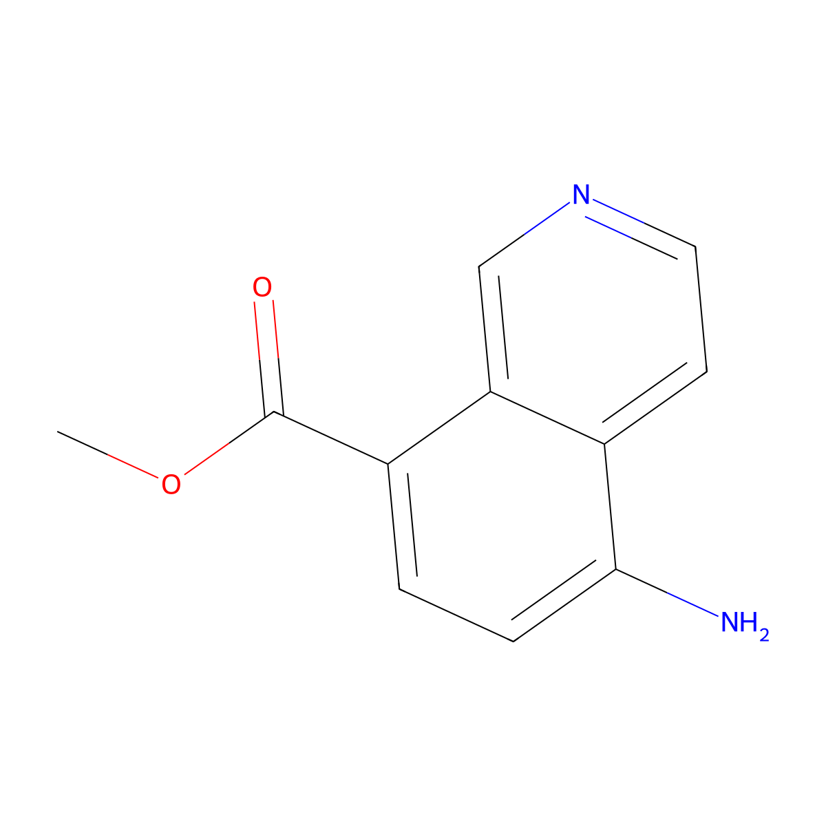 Methyl 5-aminoisoquinoline-8-carboxylate molecular structure, CAS 157252-29-4
