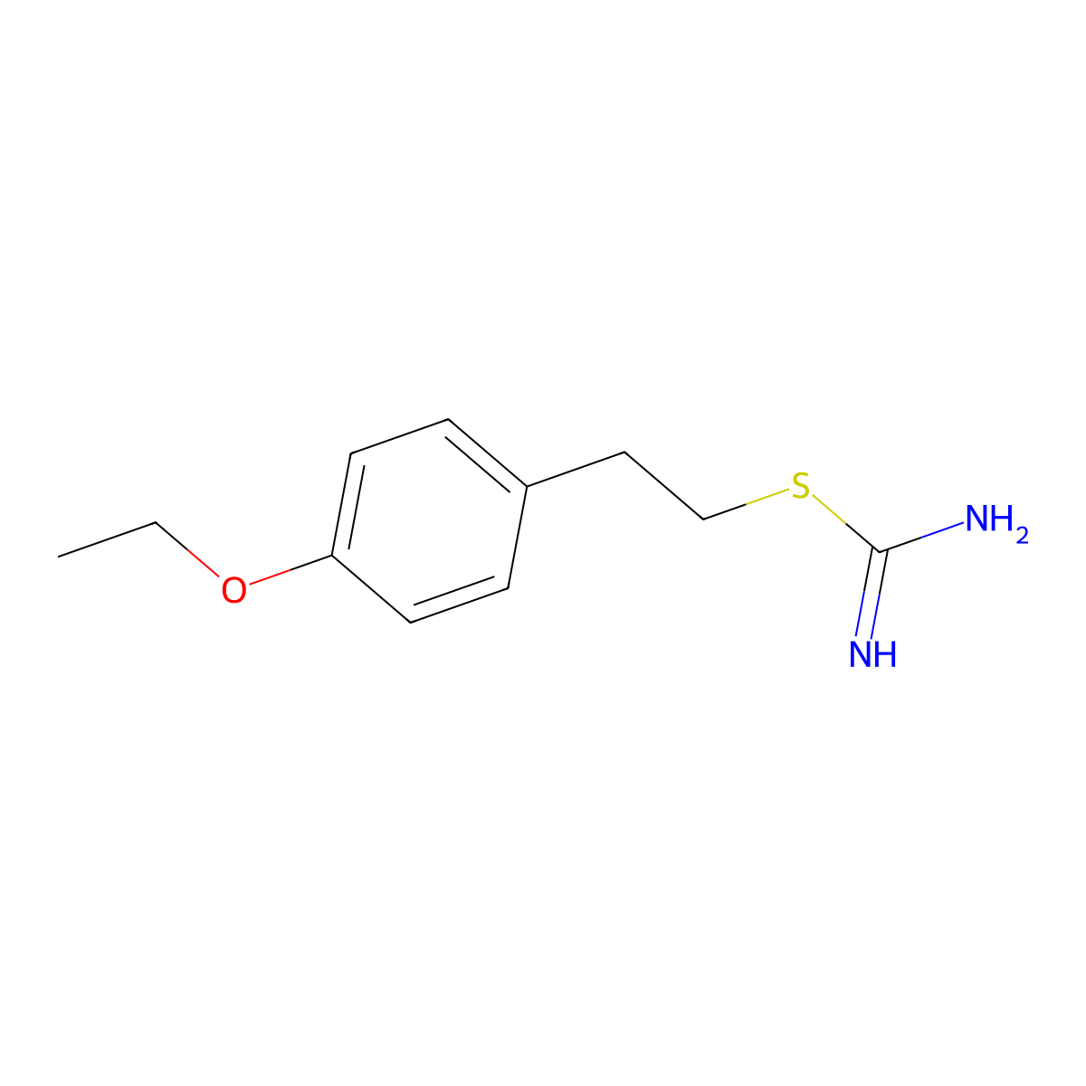 {[2-(4-Ethoxyphenyl)ethyl]sulfanyl}methanimidamide molecular structure, CAS 157254-51-8