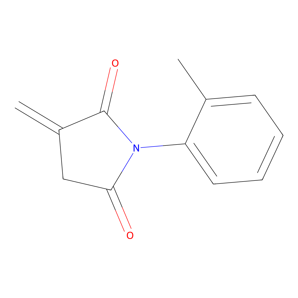 3-Methylidene-1-(2-methylphenyl)pyrrolidine-2,5-dione molecular structure, CAS 157257-62-0