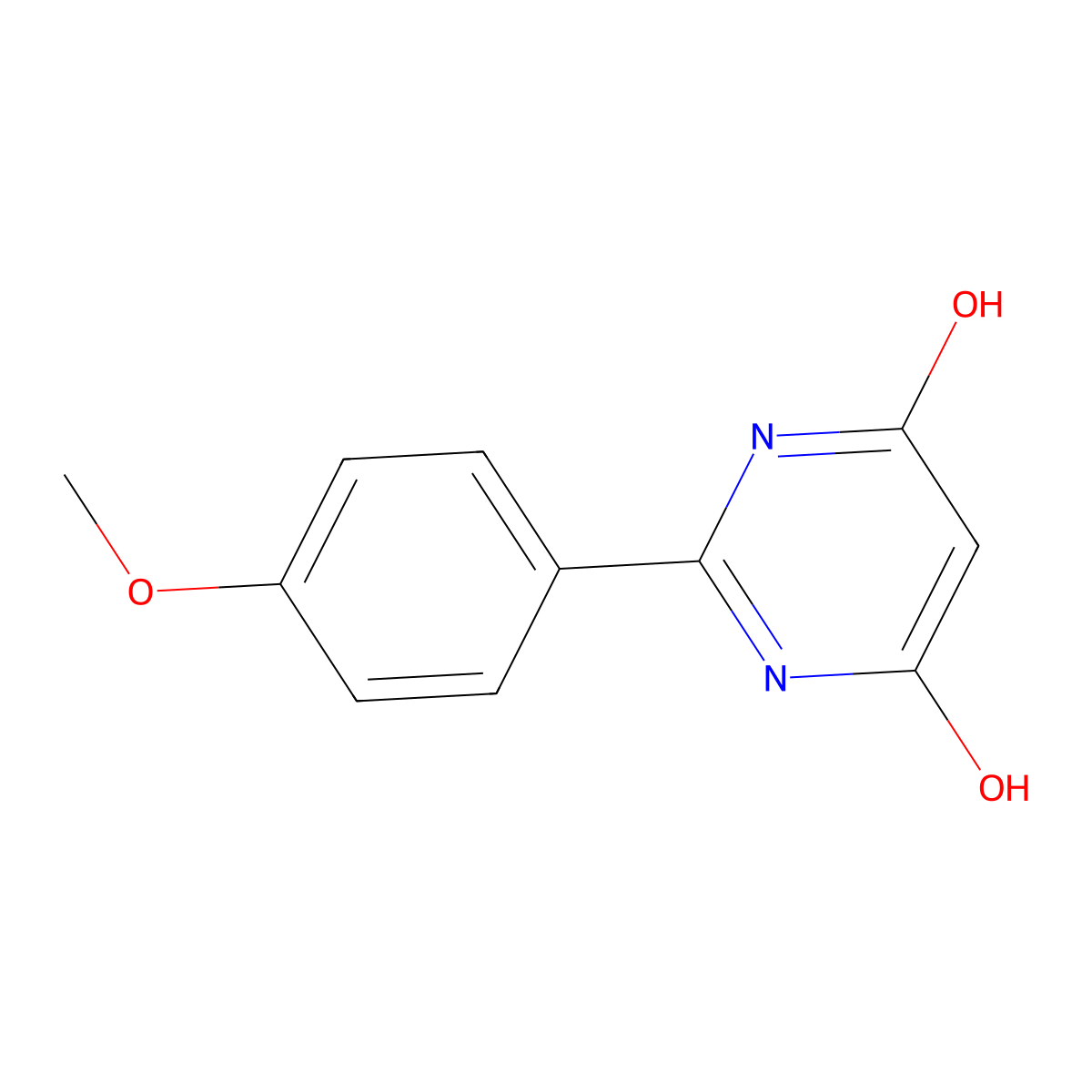 6-Hydroxy-2-(4-methoxyphenyl)-4(3H)-pyrimidinone molecular structure, CAS 15726-40-6