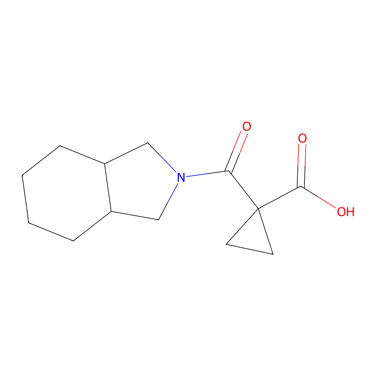 1-(octahydro-1H-isoindole-2-carbonyl)cyclopropane-1-carboxylic acid molecular structure, CAS 1572730-48-3