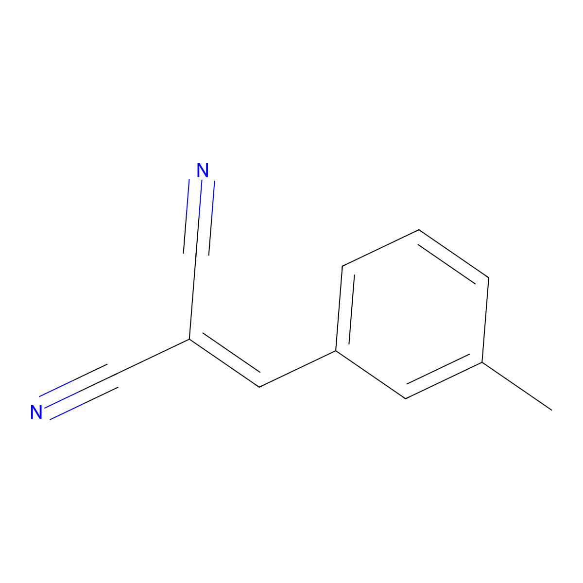 (3-Methylbenzylidene)propanedinitrile molecular structure, CAS 15728-26-4