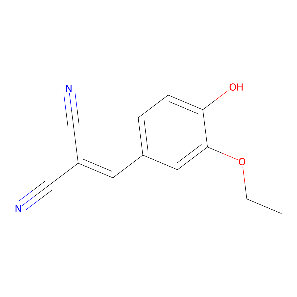 (3-Ethoxy-4-hydroxybenzylidene)malononitrile molecular structure, CAS 15728-34-4