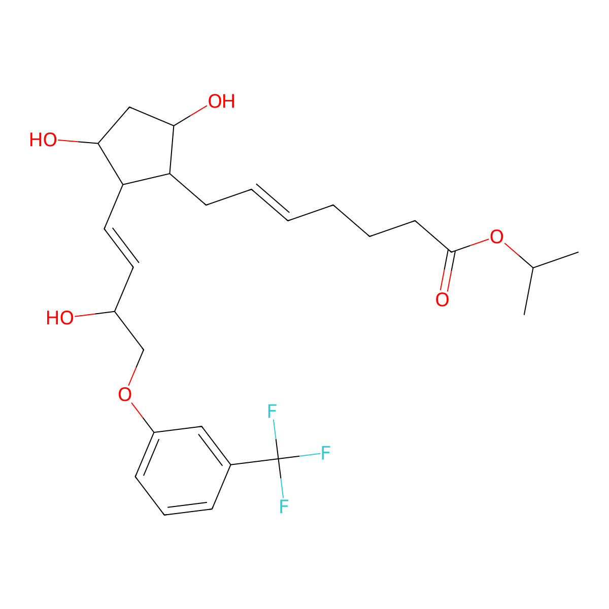 Travoprost molecular structure, CAS 157283-68-6