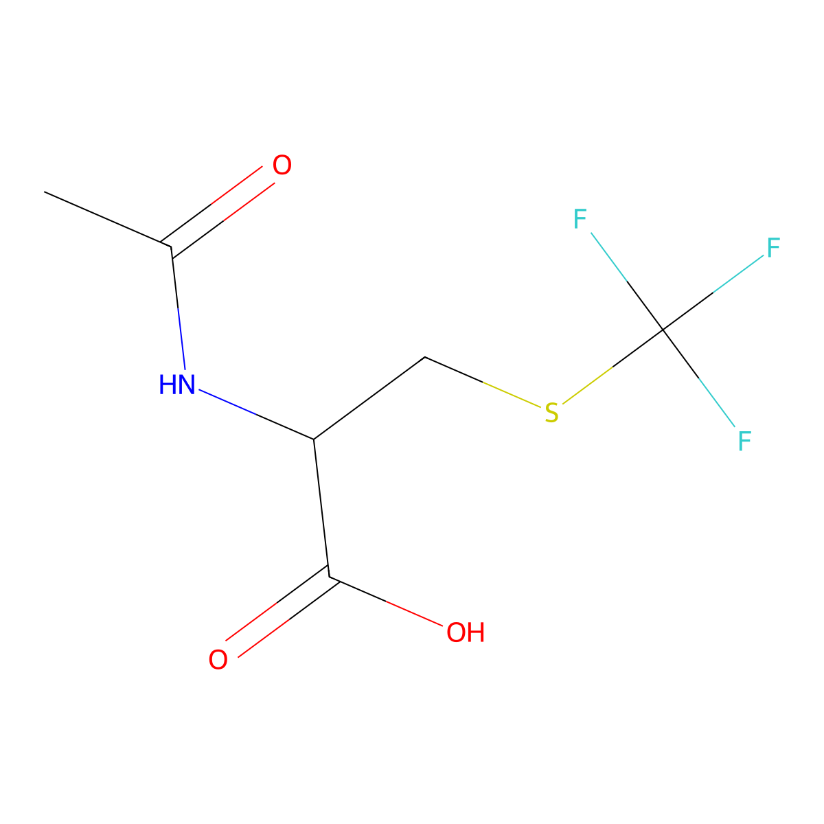 (2R)-2-acetamido-3-[(trifluoromethyl)sulfanyl]propanoic acid molecular structure, CAS 157291-57-1