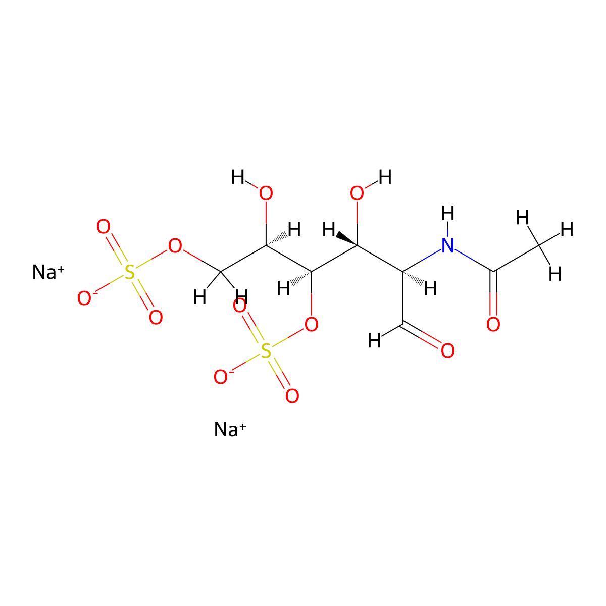 2-Acetamido-2-deoxy-D-galactose 4,6-bis(hydrogen sulphate) sodium salt molecular structure, CAS 157296-98-5