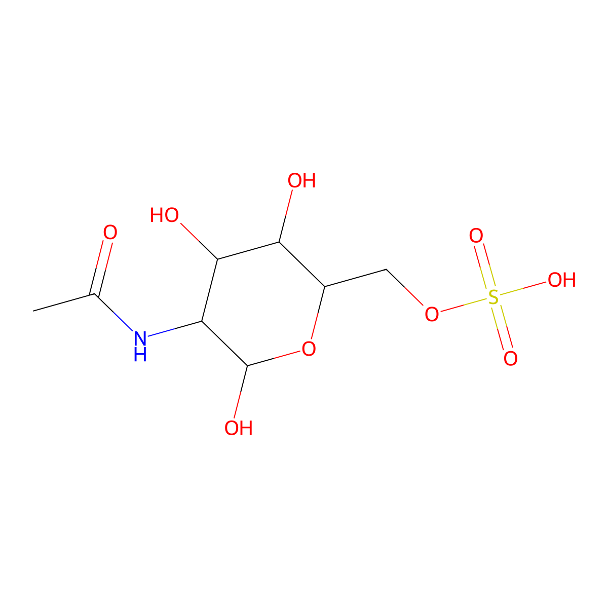 N-Acetyl-D-galactosamine 6-sulfate molecular structure, CAS 157296-99-6