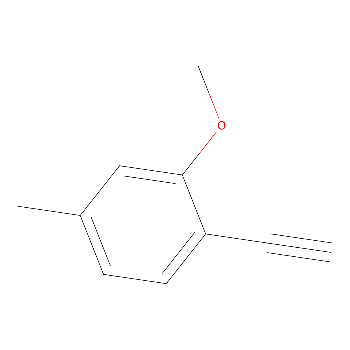 1-Ethynyl-2-methoxy-4-methylbenzene molecular structure, CAS 1572960-03-2