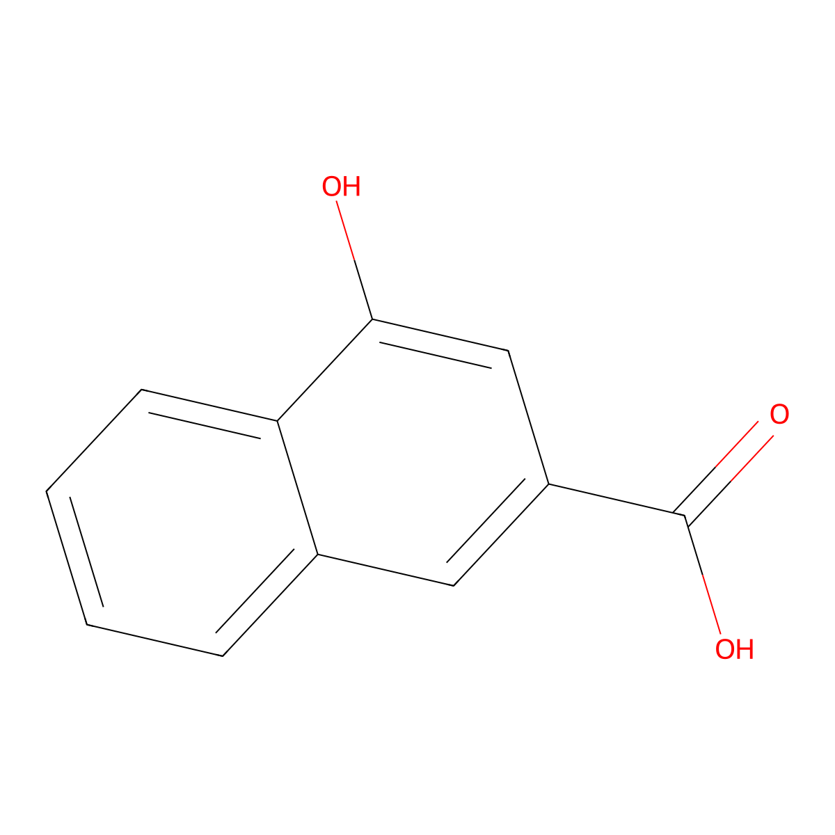 4-Hydroxynaphthalene-2-carboxylic acid molecular structure, CAS 1573-91-7