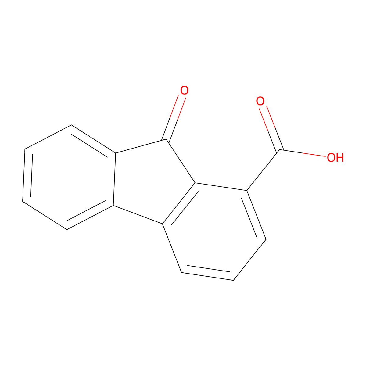 9-oxo-9H-fluorenecarboxylic acid molecular structure, CAS 1573-92-8