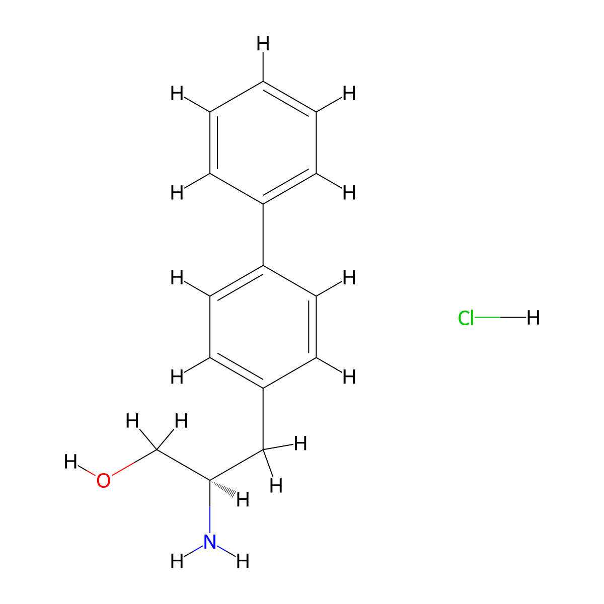 (R)-3-([1,1'-biphenyl]-4-yl)-2-aminopropan-1-ol hydrochloride molecular structure, CAS 1573000-33-5
