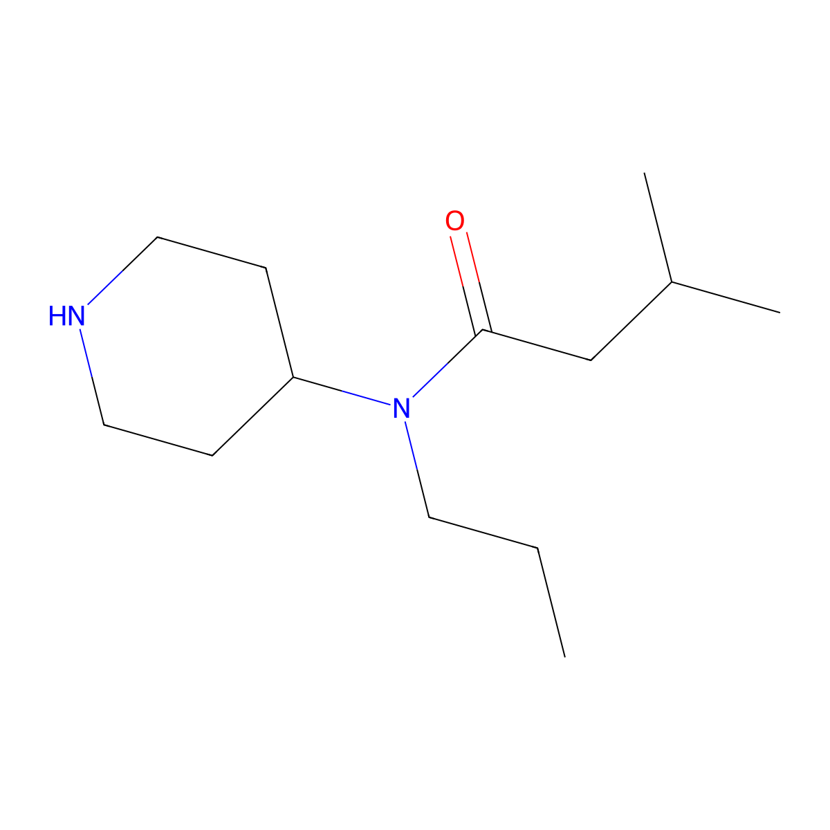 3-Methyl-N-(piperidin-4-YL)-N-propylbutanamide molecular structure, CAS 1573027-52-7