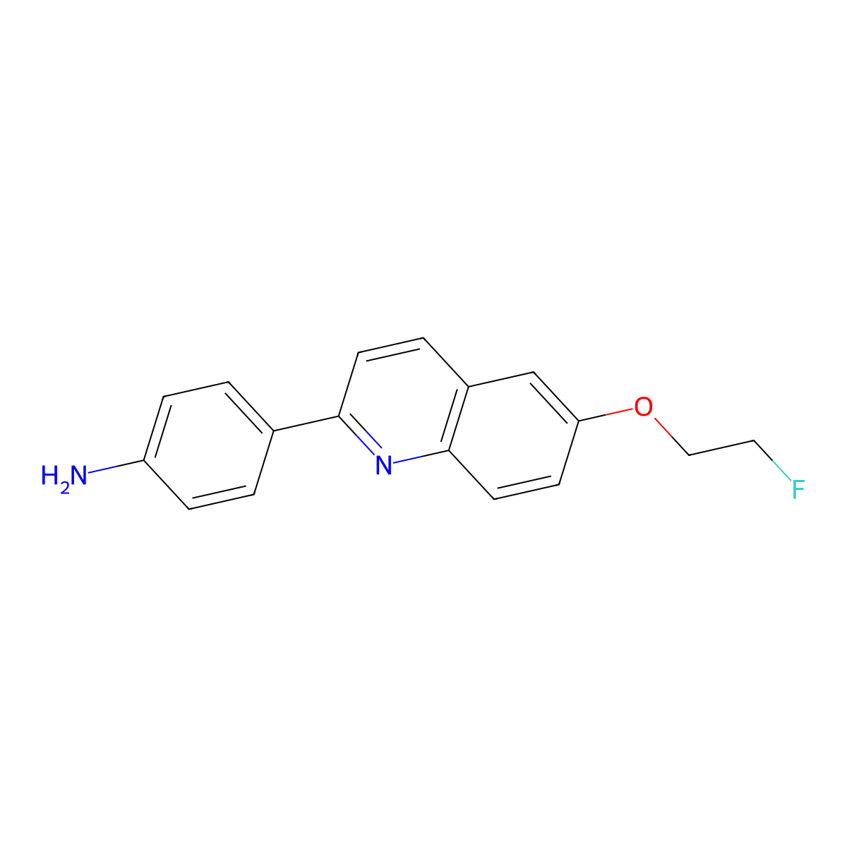 4-[6-(2-Fluoroethoxy)-2-quinolinyl]benzenamine molecular structure, CAS 1573029-17-0