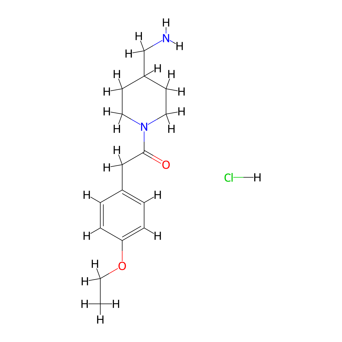 ({1-[(4-Ethoxyphenyl)acetyl]piperidin-4-yl}methyl)amine hydrochloride molecular structure, CAS 1573035-08-1