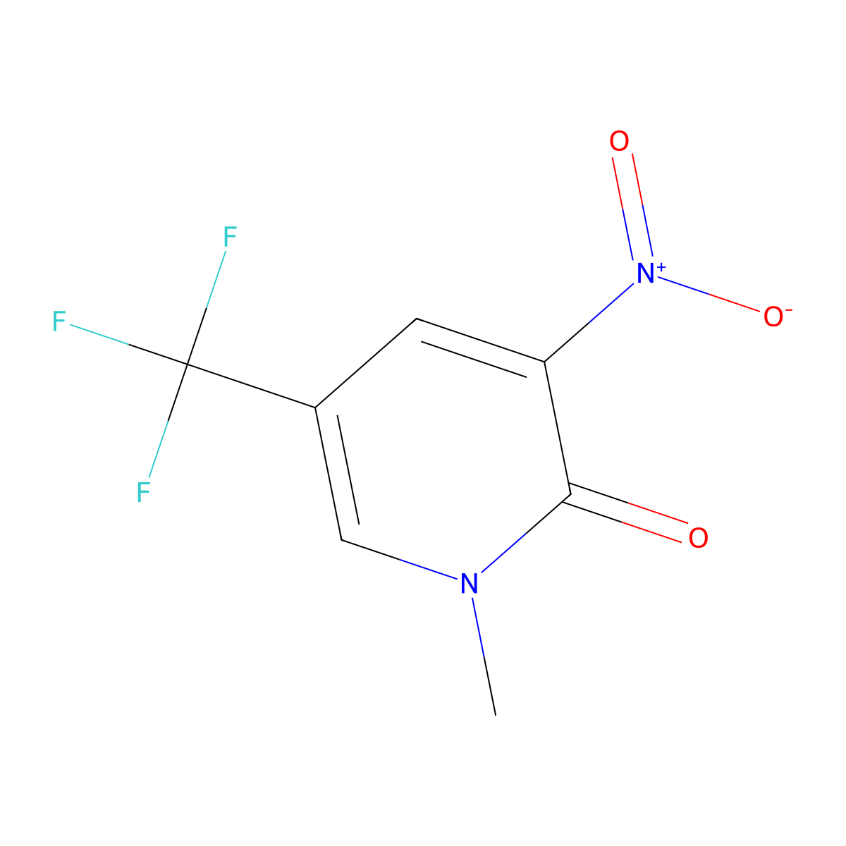 1-Methyl-3-nitro-5-(trifluoromethyl)pyridin-2-one molecular structure, CAS 1573056-08-2