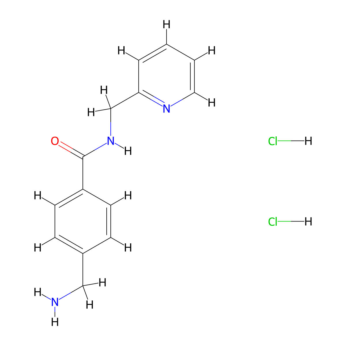 4-(Aminomethyl)-N-(pyridin-2-ylmethyl)benzamide;dihydrochloride molecular structure, CAS 1573091-56-1